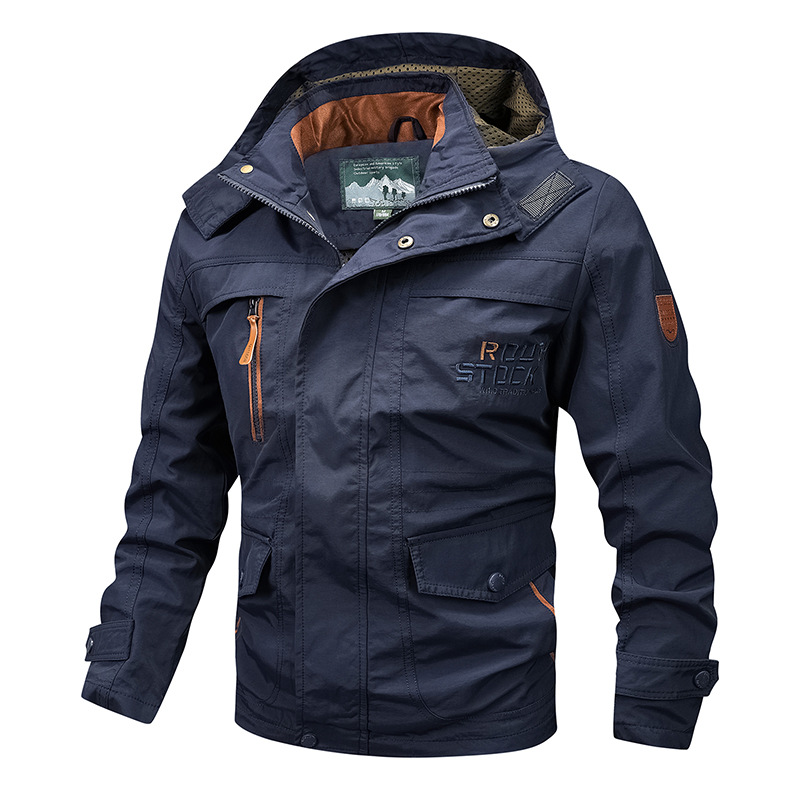 2024 primavera nueva chaqueta delgada americana hombre suelta a prueba de viento chaqueta deportiva de herramientas chaqueta de vestir casual abrigo