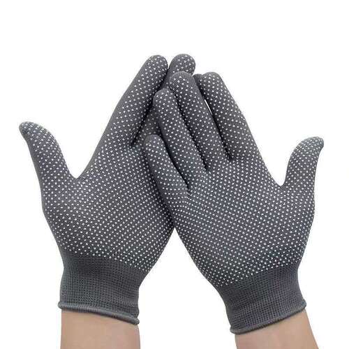 Breathable dotted non-slip gloves labor protection PVC dotted gloves thin dust-free work cycling gloves for work