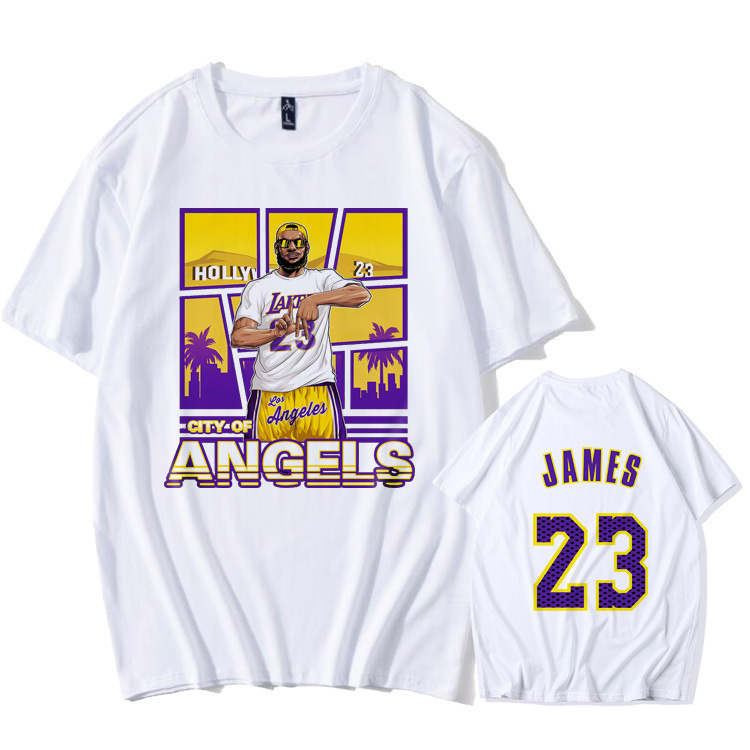 2021 Summer Short-sleeved T-shirt Men's Trendy Sports Style Kobe James Basketball Training Clothing Star Student Half-sleeve 2021 Summer Short-sleeved T-shirt Men's Trendy Sports Style Kobe James Basketball Training Clothing Star Student Half-sleeve