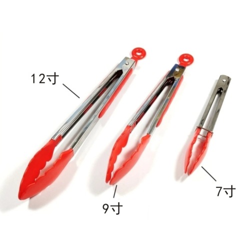 Cross-border high-end stainless steel silicone food tongs, bread tongs, nylon food tongs, barbecue tongs/oil filter tongs wholesale