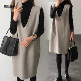 洋气孕妇装春秋款冬装套装外出时尚款上衣两件套秋装毛呢连衣裙女