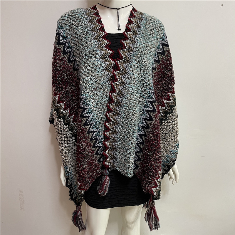 350g Weight Acrylic Fabric Type Daily Occasion V Neck Neckline Loose Version Color Block Pattern Winter, Spring, Autumn Season Women'S Gender Braid Design Vintage Style Style Women'S Vintage Style Color Block Braid 11