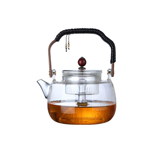 High borosilicate glass cooking dual-purpose lifting beam pot glass flower teapot boiling teapot boiling water tea health pot tea boiling device