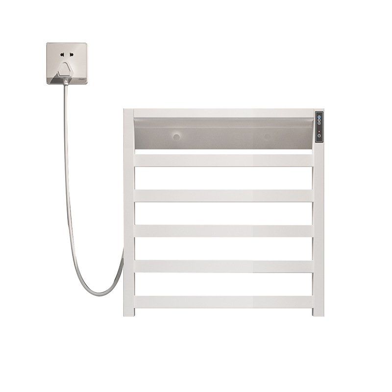 Toallero eléctrico calefactable de acero inoxidable para baño de casa y hotel, gris plomo, barra calefactora para toallas, secado, temporizador, inteligente.