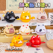 可爱解压小木鱼玩具敲打公德学生办公室桌面摆件儿童网红减压神器