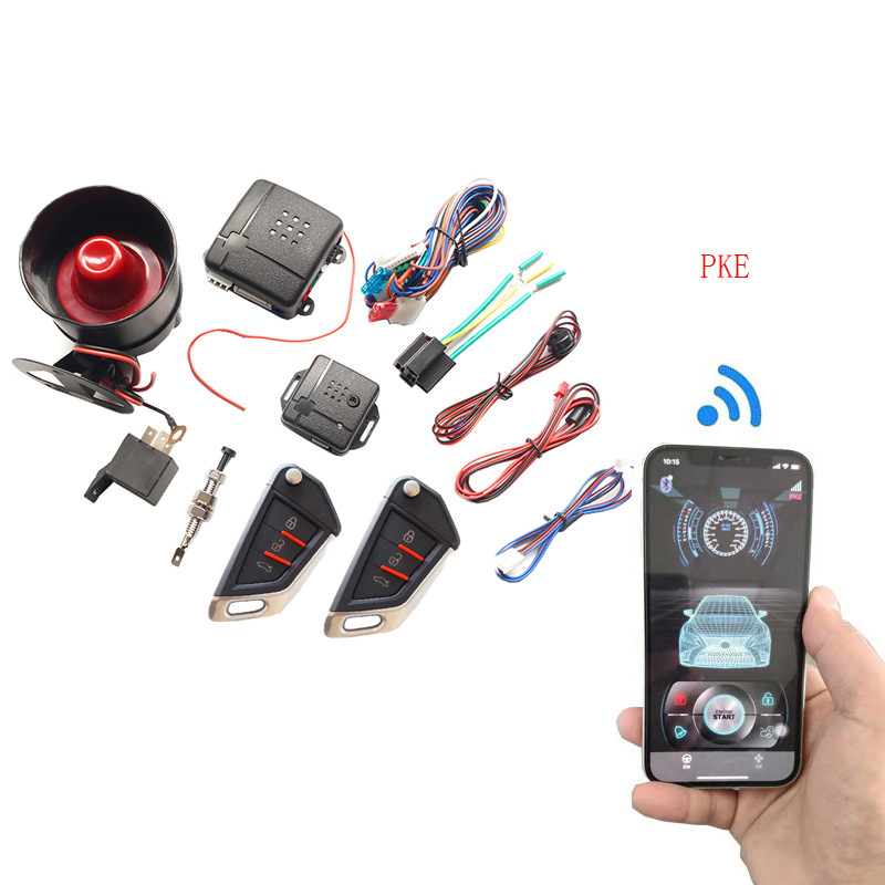 厂家直供跨境产品 汽车防盗器 car alarm手机APP/PKE感应开关锁|undefined