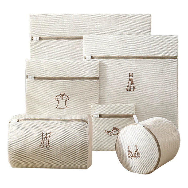 Сетчатый мешок для стирки с вышивкой в виде сэндвича, утолщенный, 130 г, для защиты бюстгальтеров и нижнего белья, машинная стирка, защита от деформации.