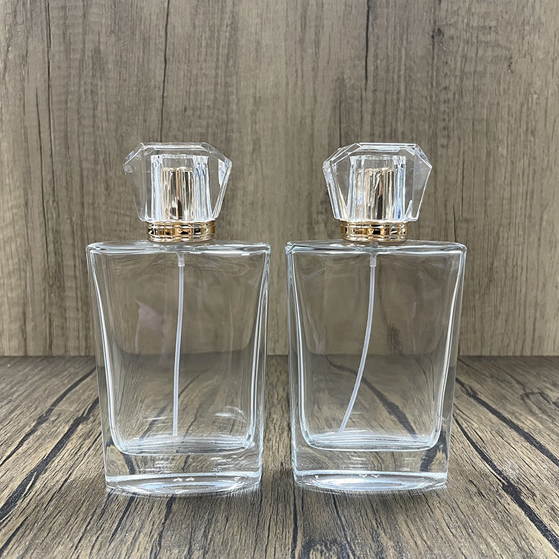 现货 B111-100ml 轻奢风螺口扁平香水玻璃展示瓶喷雾空瓶子分装瓶