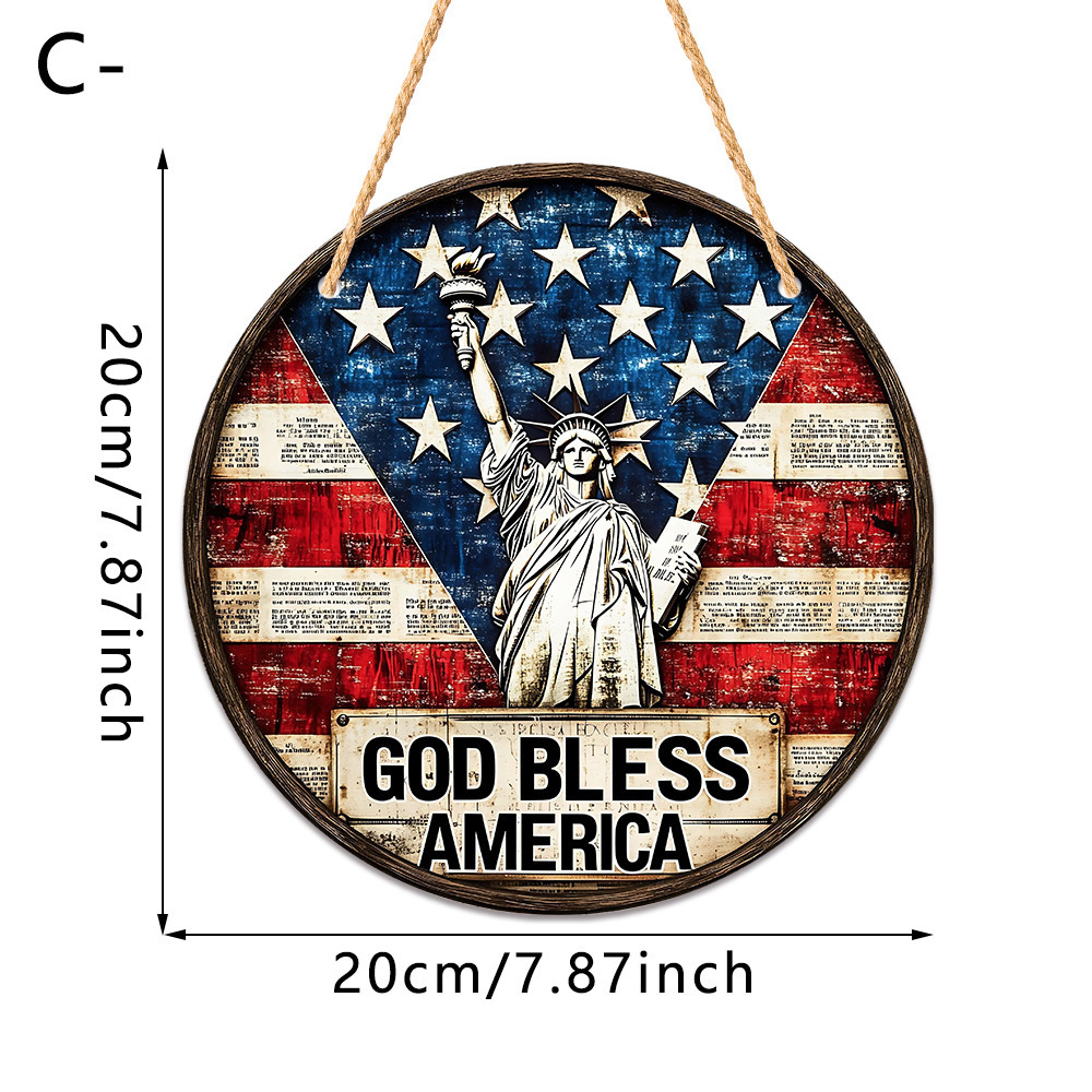 Colgante estación independiente transfronteriza nuevo producto USA Día de la Independencia aniversario guirlanda decoración de madera festivales de la familia madera