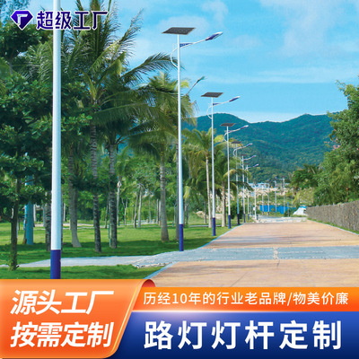 耀軒照明LED太陽能路燈批發戶外6M7米街燈金豆挑臂新農村锂電光伏