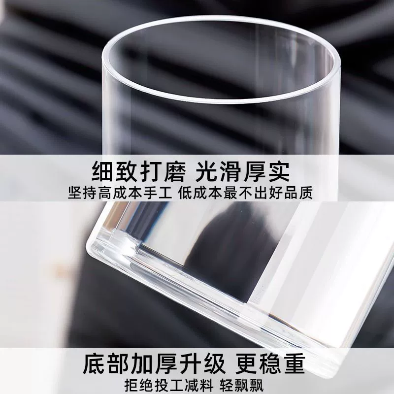 Аcrylic anti-fall vase hydroponic vessel flower arrangement rich bamboo transparent straight flower decoration living room floor-standing large