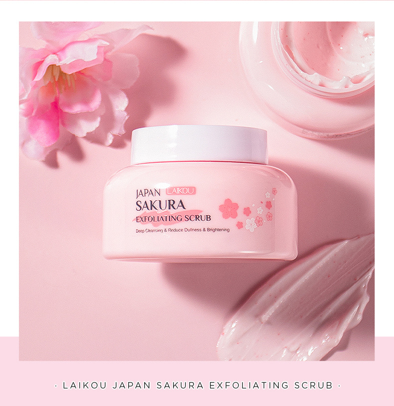 Wholesale of cross-border Laicome Japanese Cherry Blossom Scrub 100g Body Exfoliating, Hydrating and Moisturizing Cream undefined