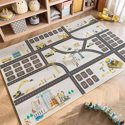 Carpet Reading Area Crawling Mat, Avtomobil döşəmə paspasları - city-building-4060cm-not-recommend-size-is-too-small