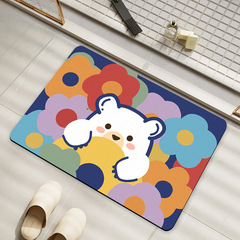 卡通可愛動物硅藻泥地墊衛生間吸水速干腳墊家用耐磨浴室防滑墊