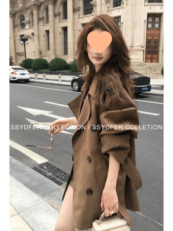 韩版小众翻领气质风衣女2025秋季流行单品新款外套时尚设计感大衣|undefined