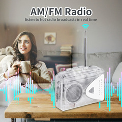 透明テープ機テープ機ステレオプレーヤーfm/amラジオ外放ラッパテープウォークマン