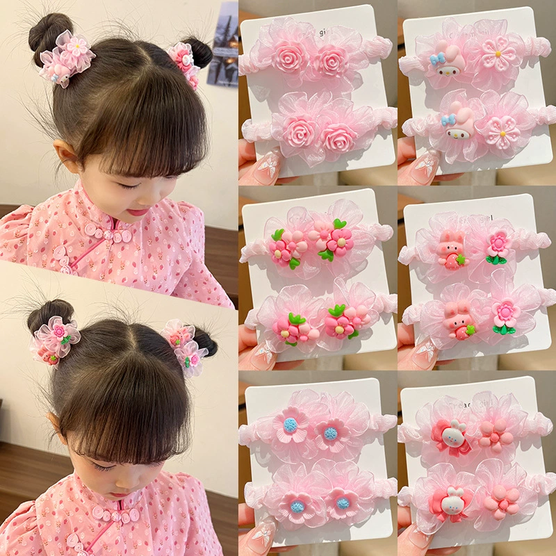 Zhao Hang Резинка для хвоста Прочная резинка для волос Маленькая девочка Высокая девочка Высокоэластичная милая повязка на голову с цветком Королева волосы Веревка Аксессуары для волос