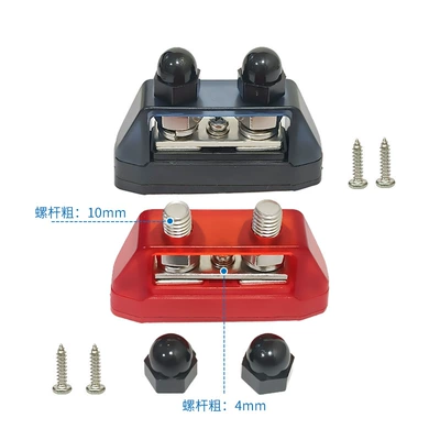 Cover Wire Row Circuit – Power supply, ignition system accessories - m10-double-screw-with-screw-in-the-middle-red-and-black-pair