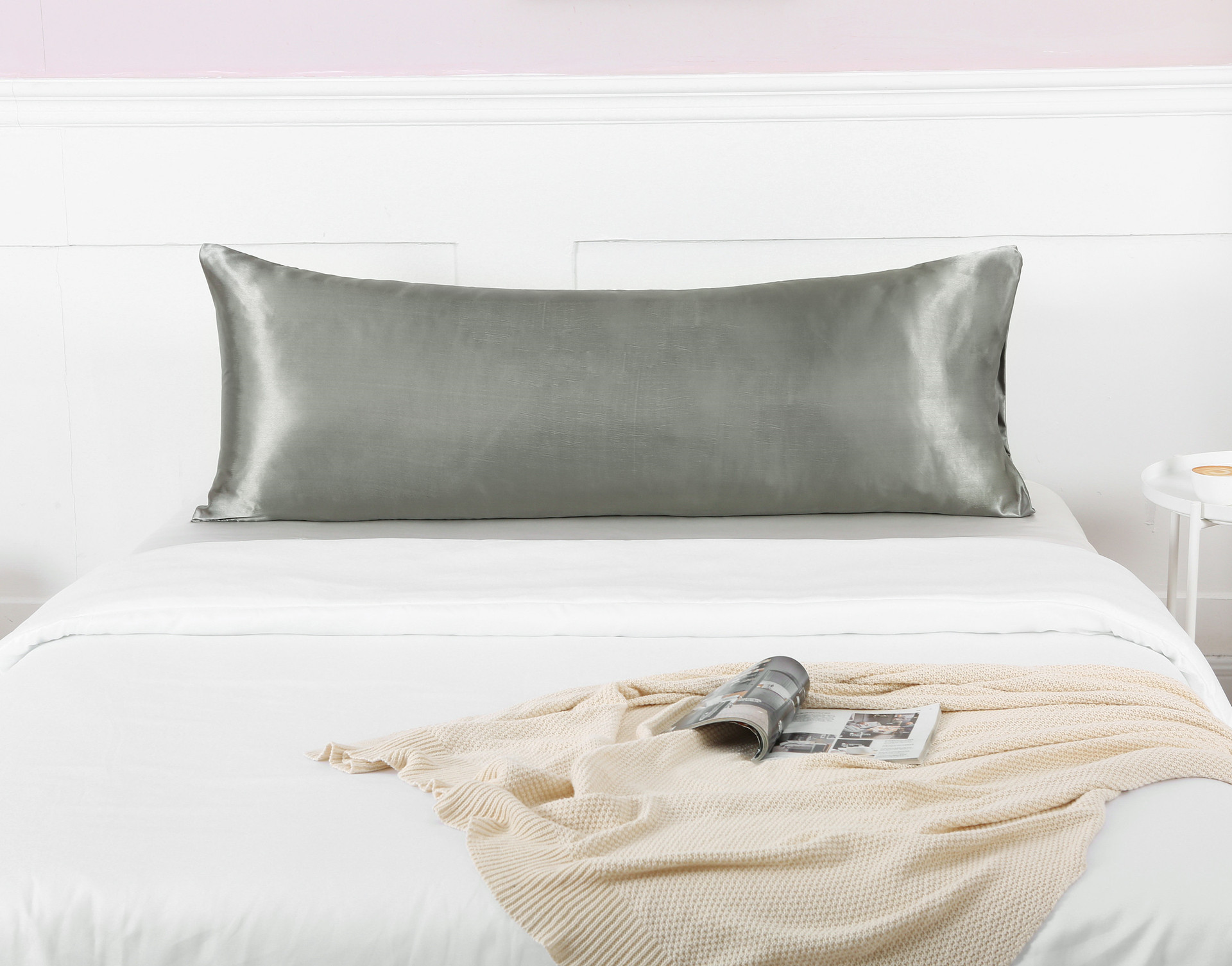 Satin Pillowcase Silk Effect Solid Colour Bedding Pillow Case_voghion.com