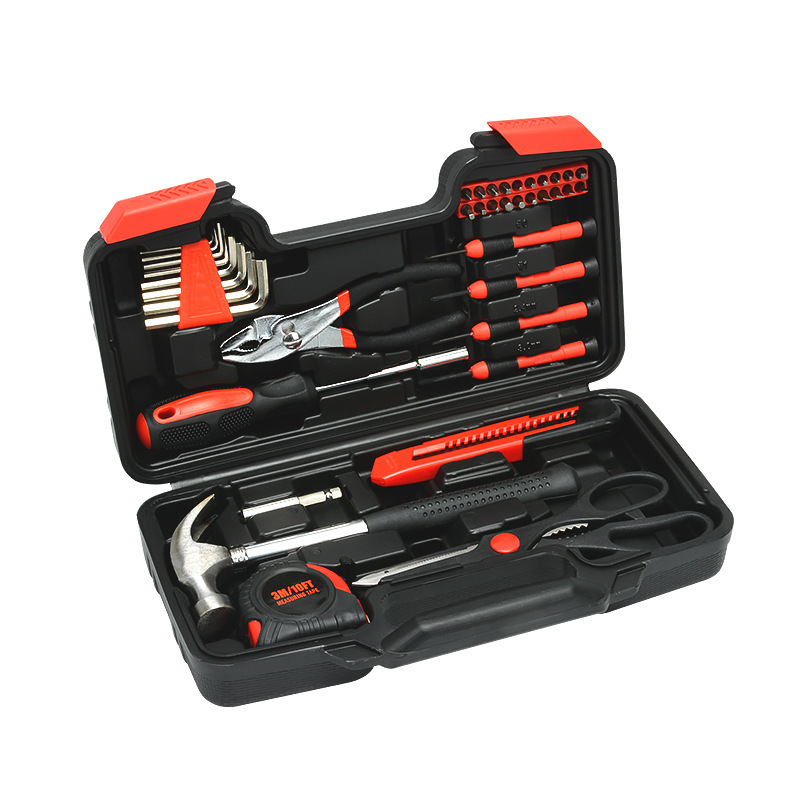 SNJUE combinación Caja de Herramientas traje de 39 piezas de acero al carbono herramientas de reparación de automóviles hogar hardware Caja de Herramientas transfronteriza 9639
