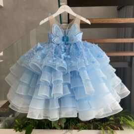 女童生日礼服婚礼花童公主裙甜美风钢琴独奏演出服小主持人礼服冬