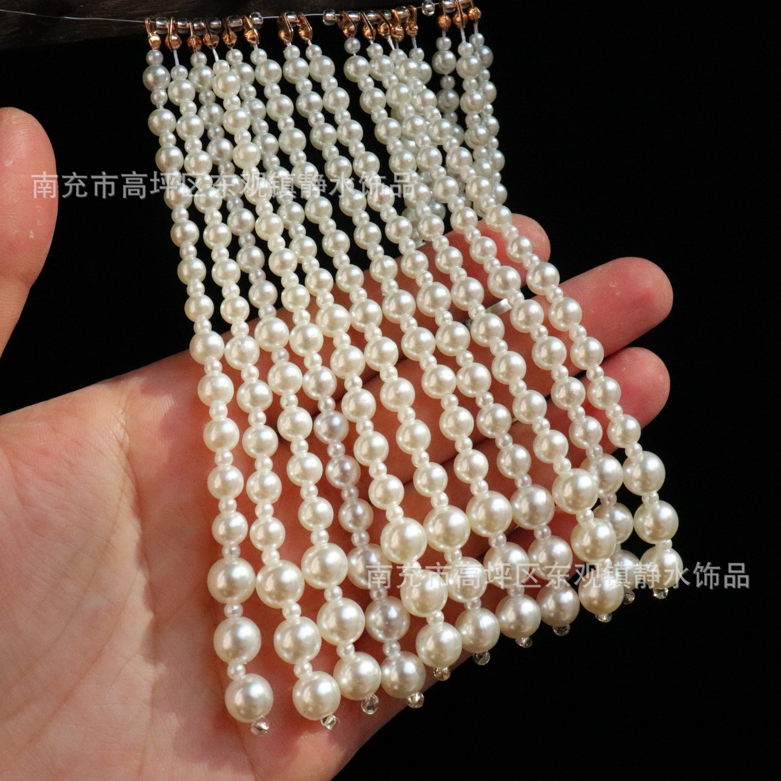 J16仿珍珠流苏半成品古风发簪汉服婚纱头饰diy材料服饰辅料
