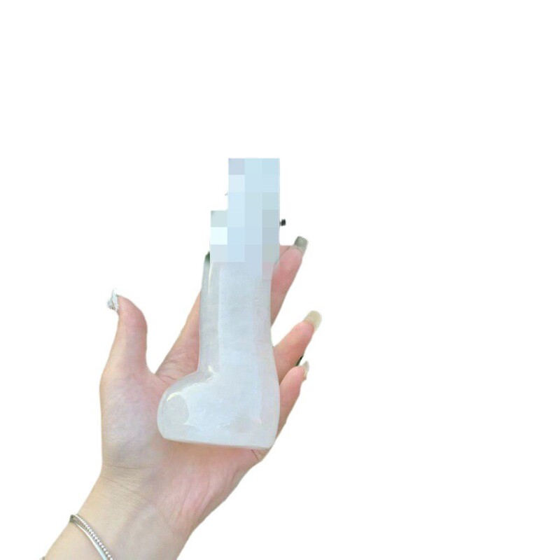 天然白水晶雕刻原石打磨水晶按摩棒 图 2