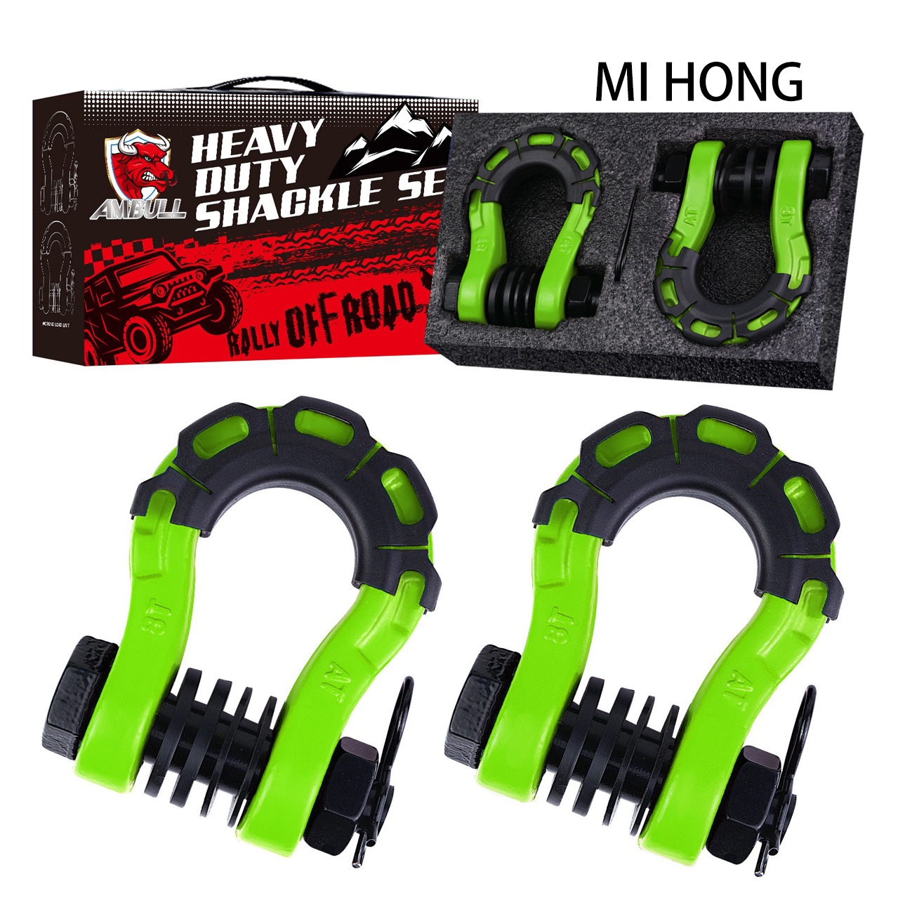 Manufacturer's Ready Stock Cross-Border Supply of 8t High-Strength Special-Shaped Forged Off-Road Vehicle Trailer Shackle Spray Plastic 3/4U-Shaped Hook