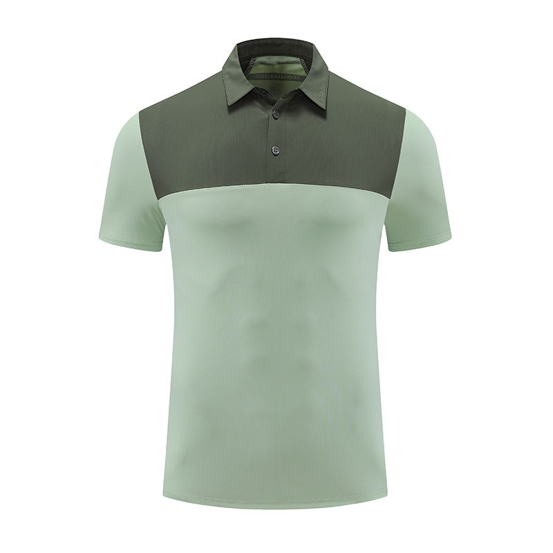 Top de color de contraste, camiseta deportiva de manga corta para hombre, ropa de fitness de golf, ropa de grupo al aire libre, camisa POLO de solapa para hombre