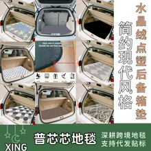 跨境爆款汽车后备箱垫temu代发汽车防滑耐脏易打理水晶绒点塑地垫