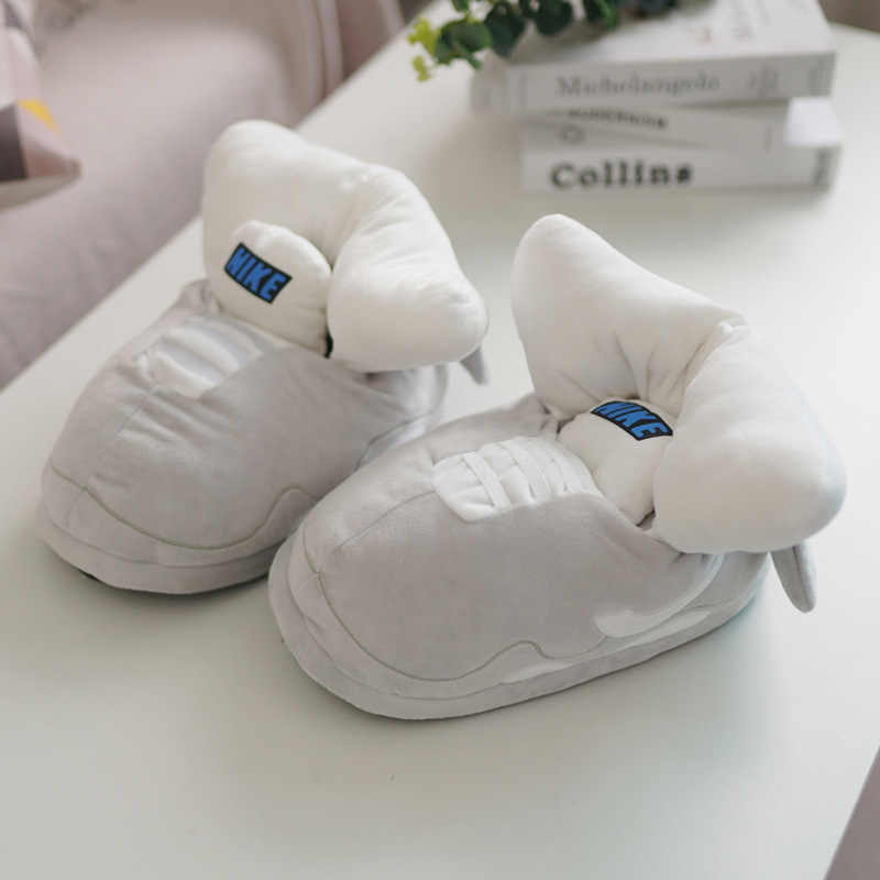 Tiktok mismo estilo parodia zapatos de grasa Coco pareja Zapatillas de algodón volver al futuro casa piso Kang hebilla 1 zapatos de algodón