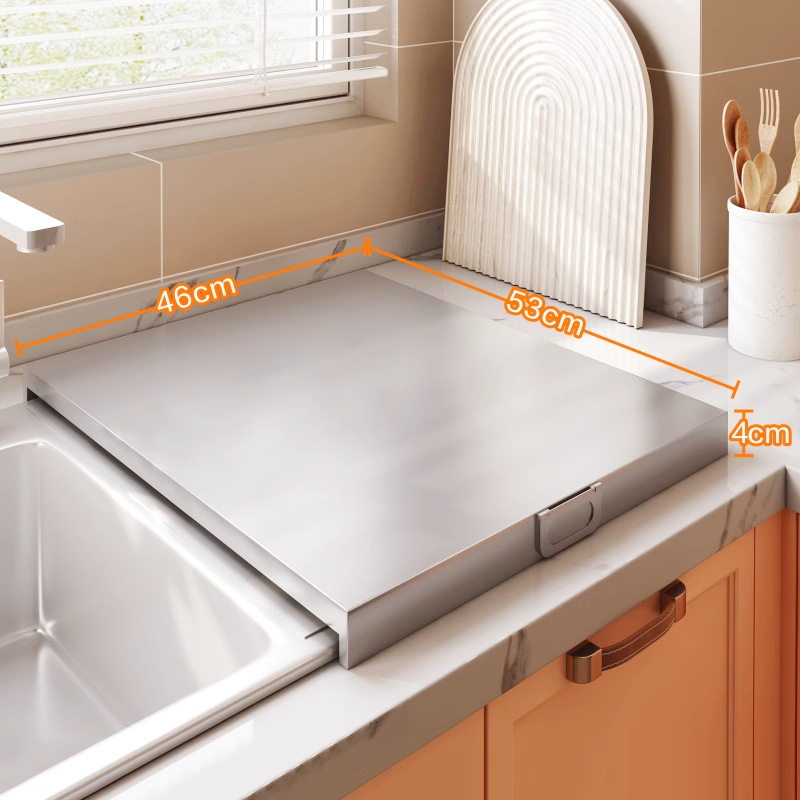 304不锈钢水槽式洗菜盆上方盖罩厨房置物架洗碗机盖板沥水板钢板