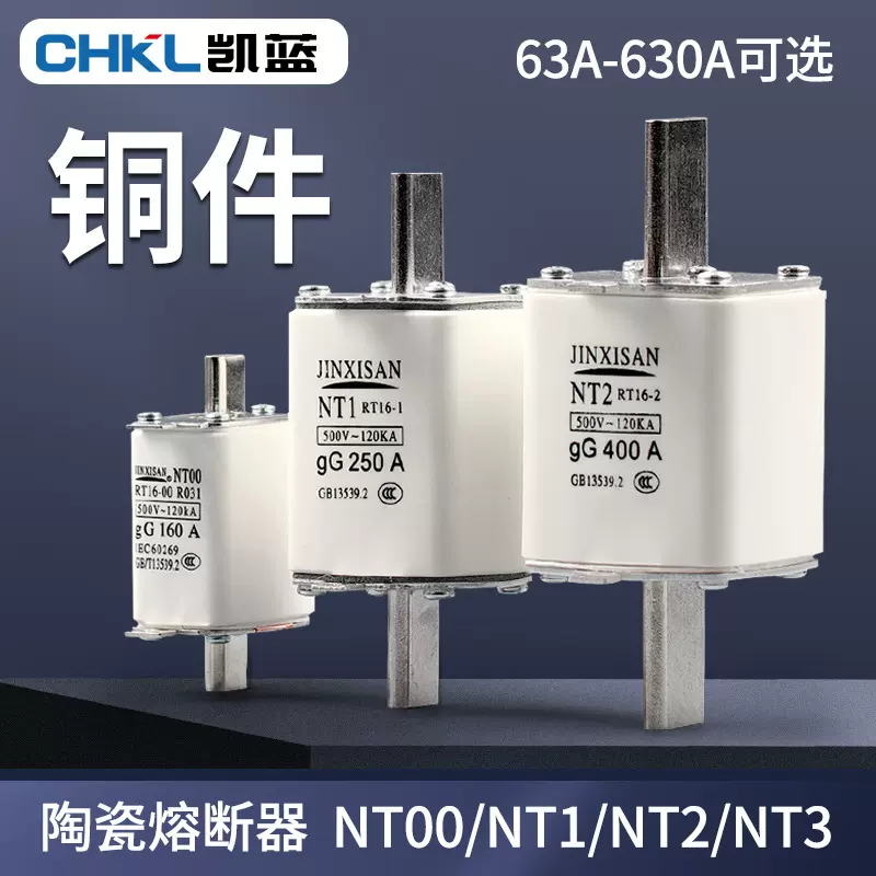 供应 低压熔断器NT00/NT1/NT2熔芯陶瓷保险丝63A100A125A