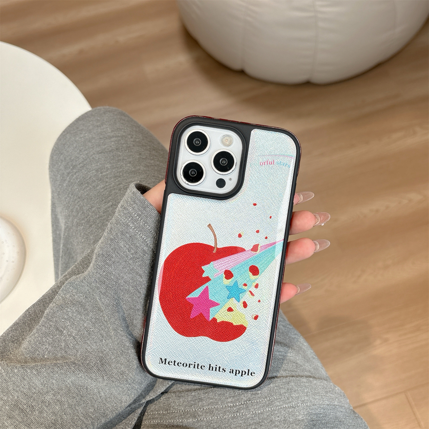 Mono shell-borde negro fondo azul estrella Apple RJ