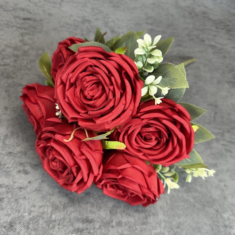 Artificial 7-cabeza imperial concubina Rose boda decoración del hogar flor de seda novia con flor tiro accesorios flor falsa al por mayor
