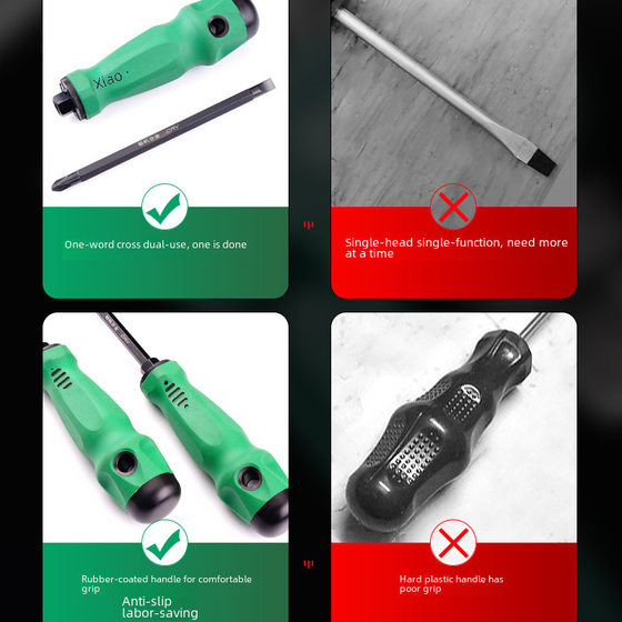Yadong Tool Manual Dual-purpose Screwdriver Removable Screwdriver Cross Screwdriver Multifunctional Dual-purpose Screwdriver