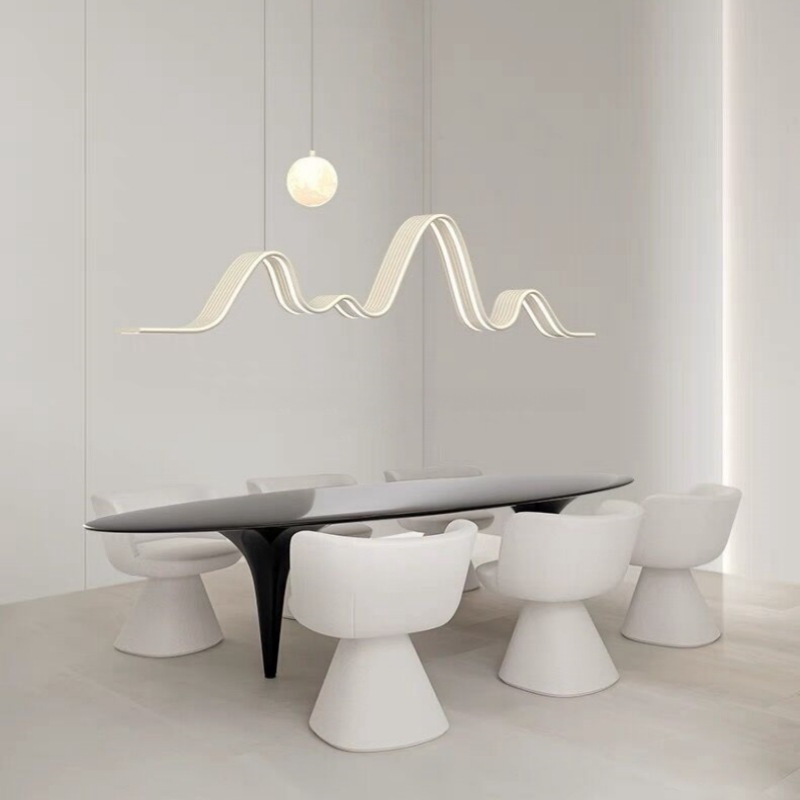 Italiano minimalista lujoso crema de viento restaurante candelabro full-spectrum alta protección de dedos ojos cocina isla mesa de oficina candelabro