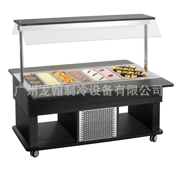 Commercial Self-Service Salad Table Slotted Cold Dish Fruit Display Cabinet Four-Fruit Soup Spray Refrigerator Refrigerated Cabinet