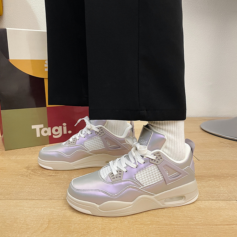 春季百搭新款男女老爹鞋ulzzang情侶液態銀厚底氣墊鞋運動跑步鞋