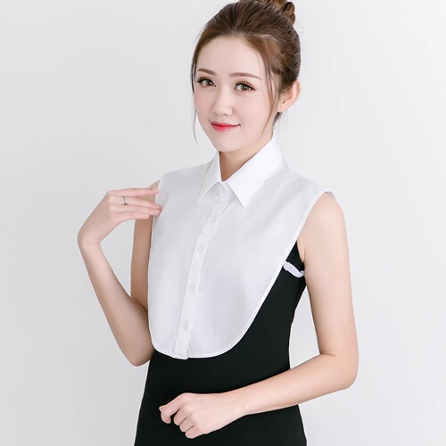 Professional faux-collar women's crisp and stylish shirt—versatile fake collar for sweaters, business-friendly base layer with detachable collar