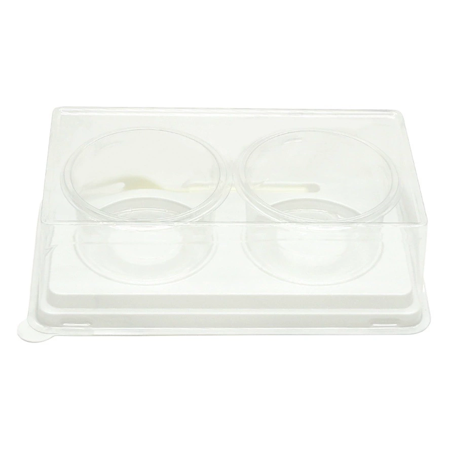 Оптовая продажа в китайском стиле Макарон снег Meiniang чашка для упаковки торта прозрачная одноразовая внешняя коробка с подстаканником