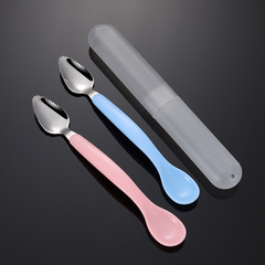 Erin 304 stainless steel children's feeding spoon double-headed fruit puree spoon apple puree making baby feeding spoon gift