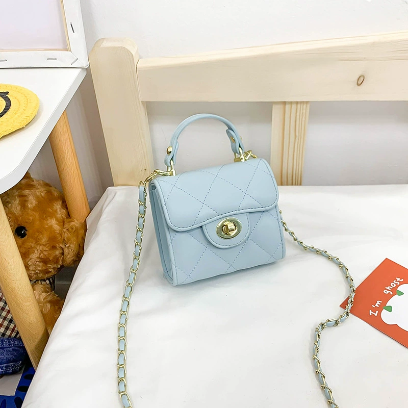 Children's bag with diamond pattern, shoulder bag, accessory, wallet, chain bag