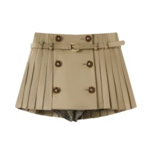 现货2025秋季新款杨超越同款高腰A字百褶半身裙短裙 LF25Q21SS039