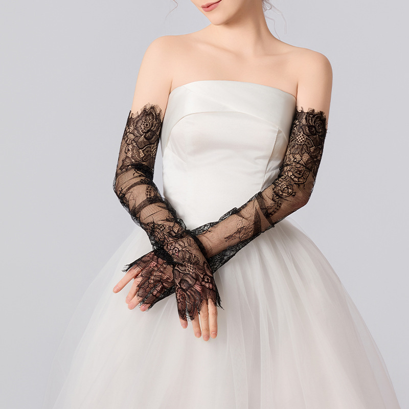 Cross-Border European and American Style Wedding Bridal Lace Gloves Accessories Wedding Dress Arm Sleeves Decoration Cross-Border European and American Style Wedding Bridal Lace Gloves Accessories Wedding Dress Arm Sleeves Decoration
