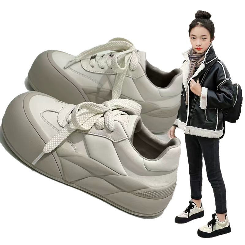 2024 primavera universal zapatos de mujer cabeza redonda cómodos zapatos blancos de suela suave en zapatos de pan de suela gruesa