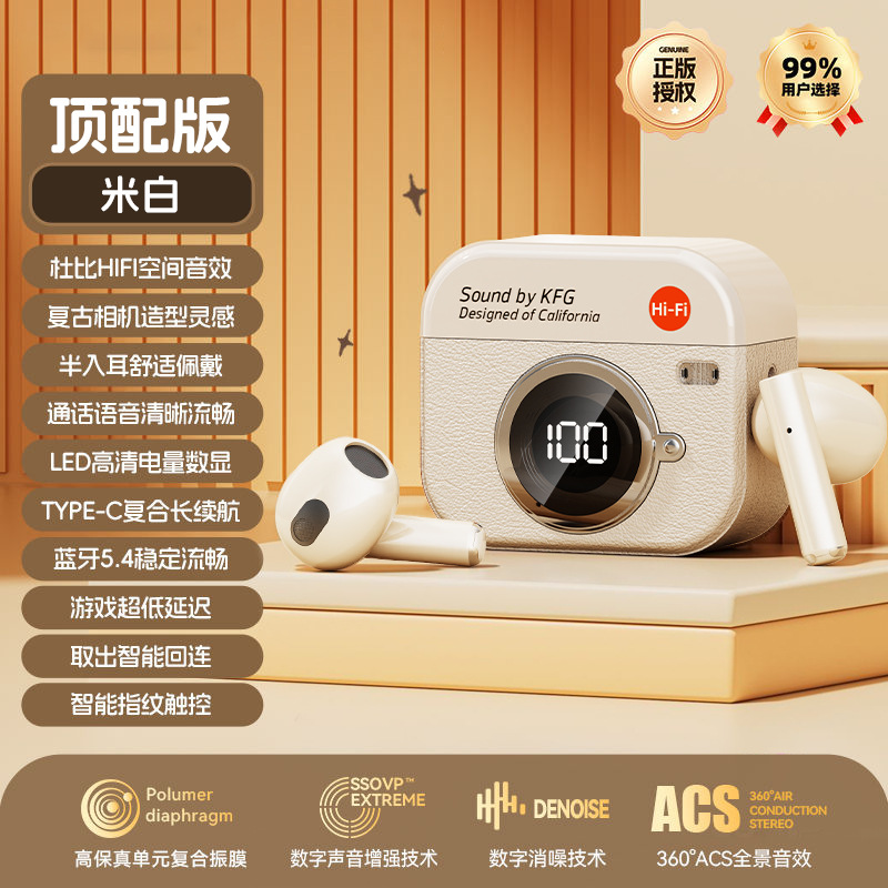Seleccione estrictamente Q86 modelo privado retro diseño de cámara auriculares Bluetooth auriculares inalámbricos fuente de fábrica en stock al por mayor