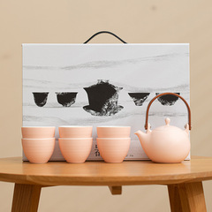 日本式の茶器セットの花火の女性の工夫の茶器は梁の壺を提げます。