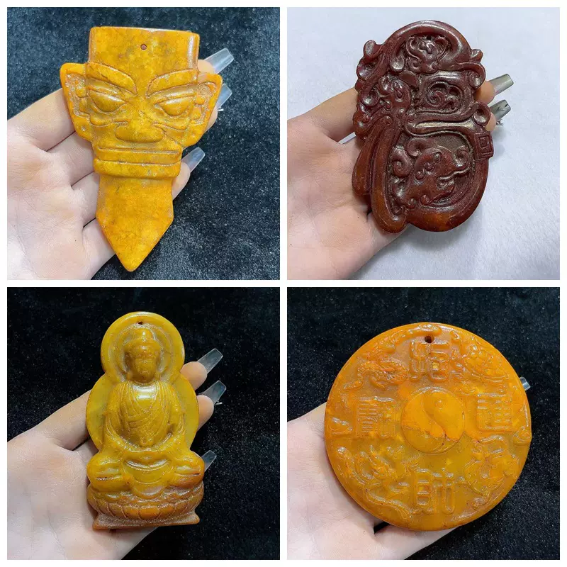 古玉老玉岫玉手把件高仿古董仿古玉器明清战汉岫玉做旧玉佩挂件