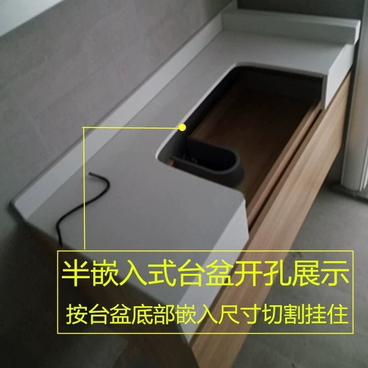 Lavabo semiempotrado Lavado de cerámica cuadrado Lavado Taichung Lavabo pequeño y estrecho Lavabo redondo